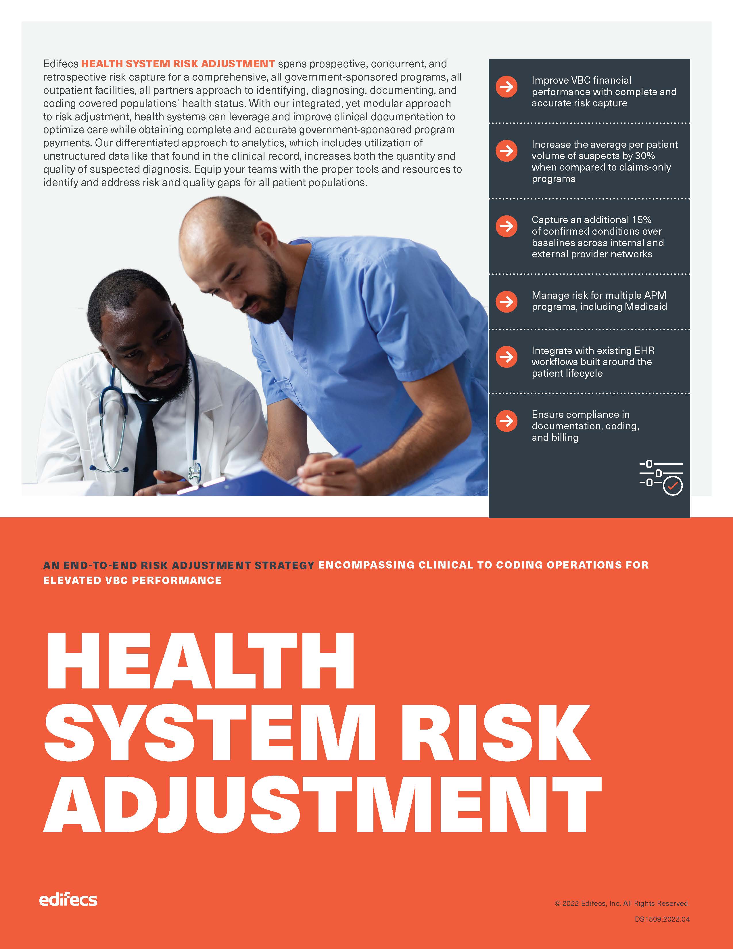 Health System Risk Adjustment Data Sheet