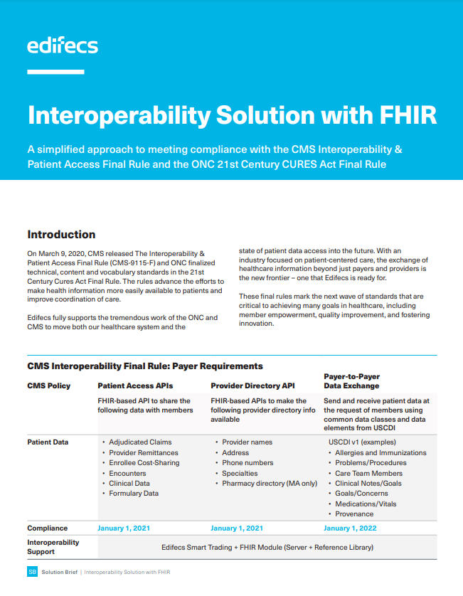 Interoperability Solution with FHIR Edifecs