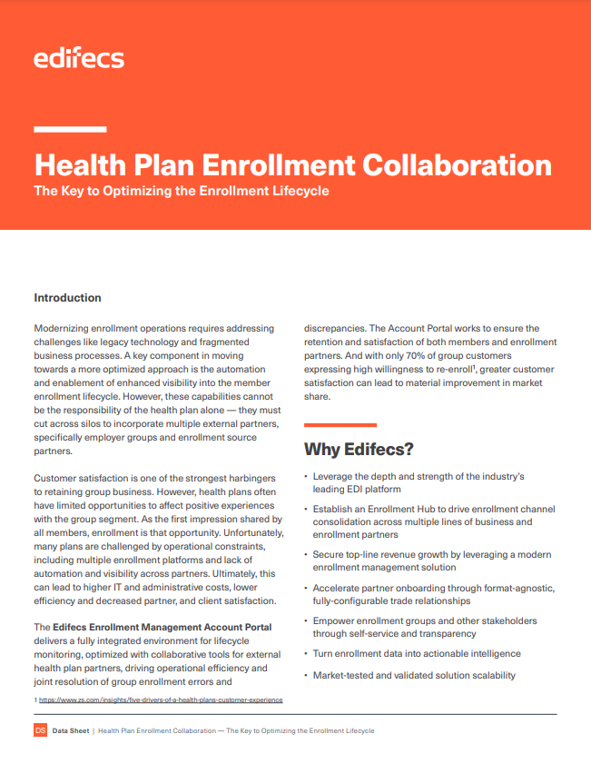 Health Plan Enrollment Collaboration Edifecs