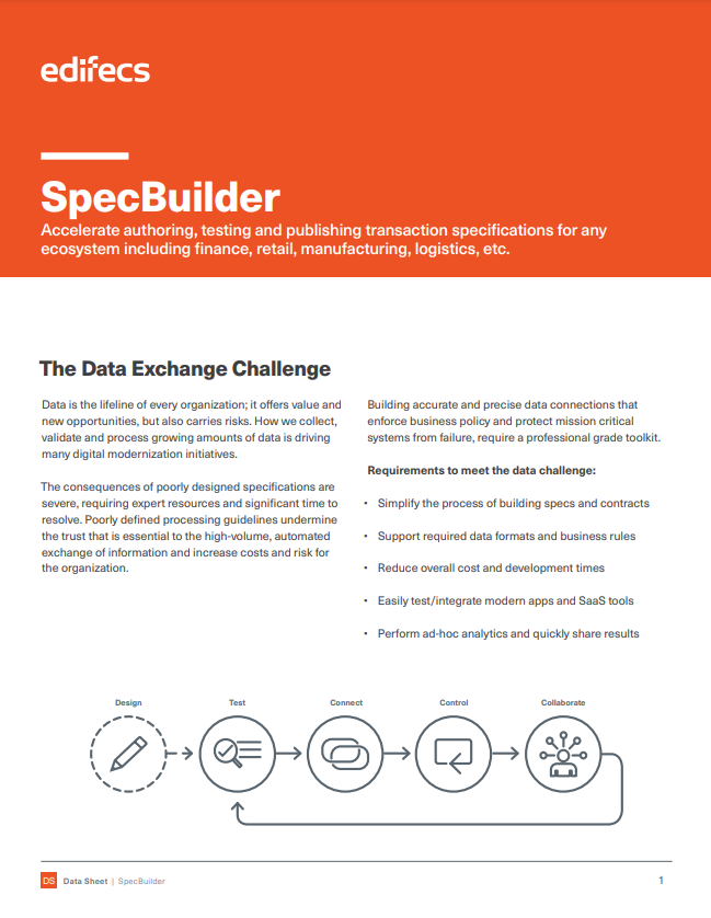 SpecBuilder Data Exchange Edifecs